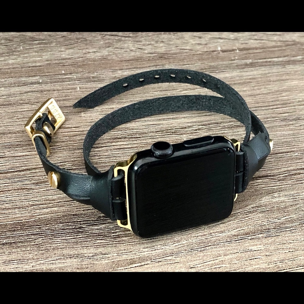 Gold Apple Watch Leather Bracelet iWatch Strap